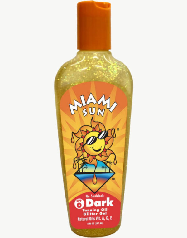 Miami Sun Dark Tanning Oil Glitter Gel.