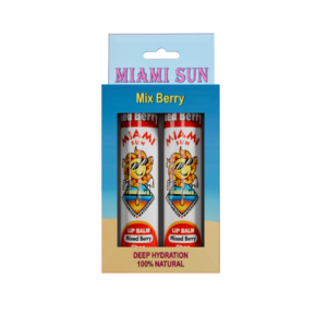 Two Miami Sun mixed berry lip balms.