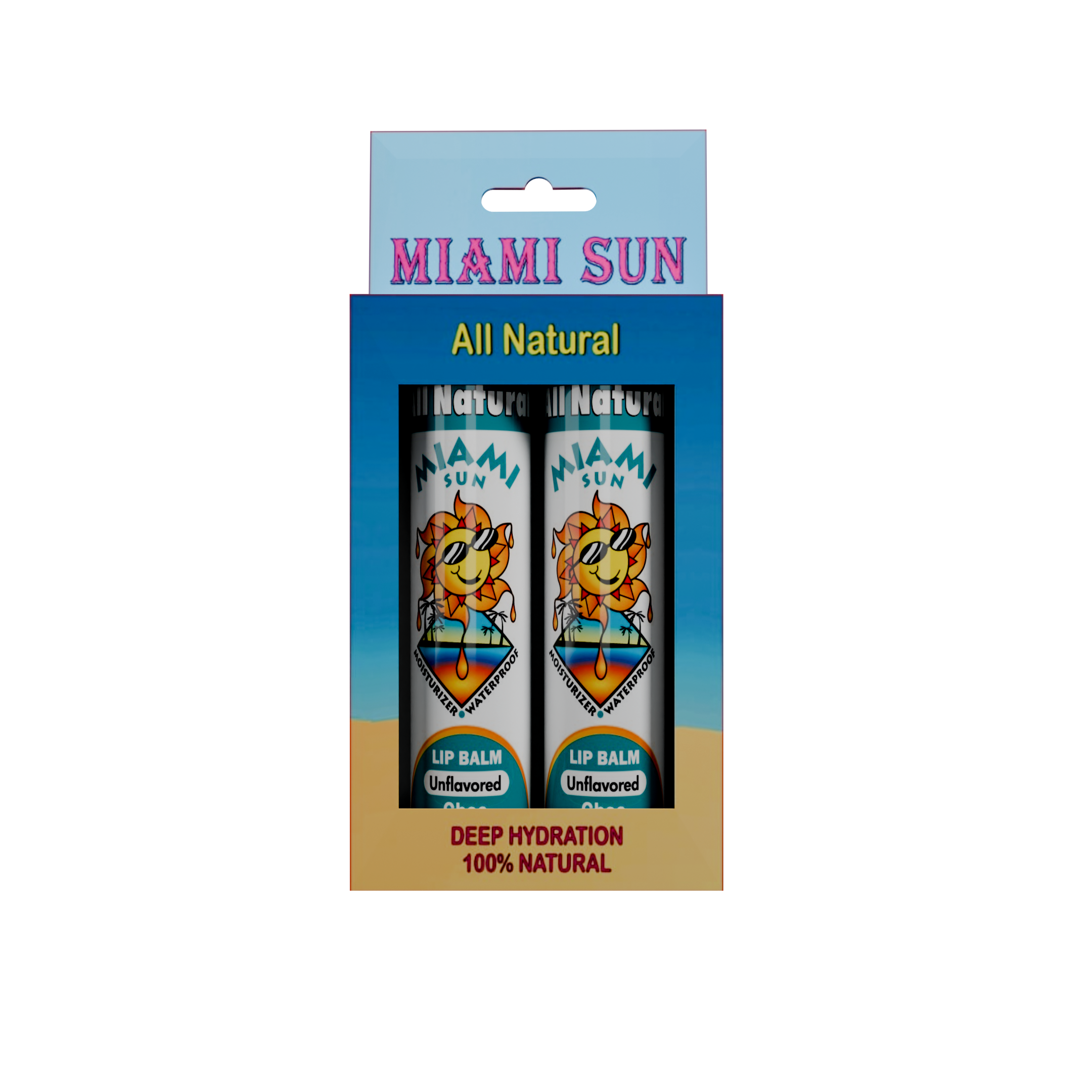 Two pack of Miami Sun lip balm.