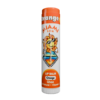 Orange lip balm with sun logo.